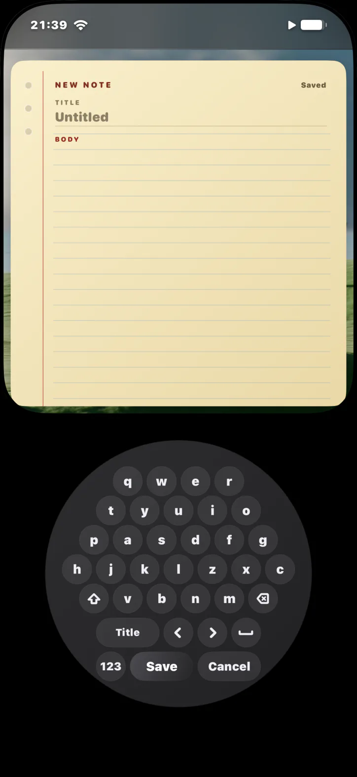 UltraPod notes with circular keyboard