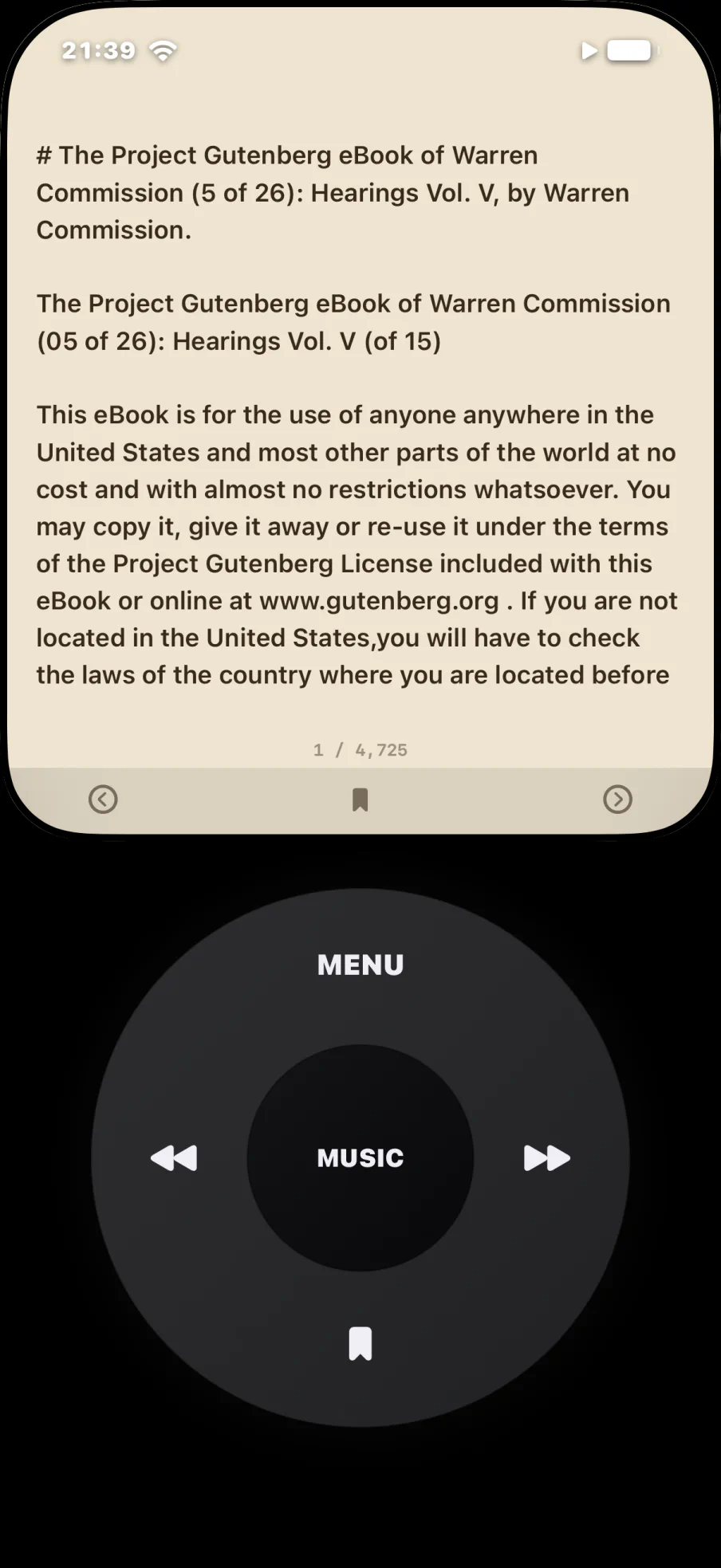 UltraPod ebook reader