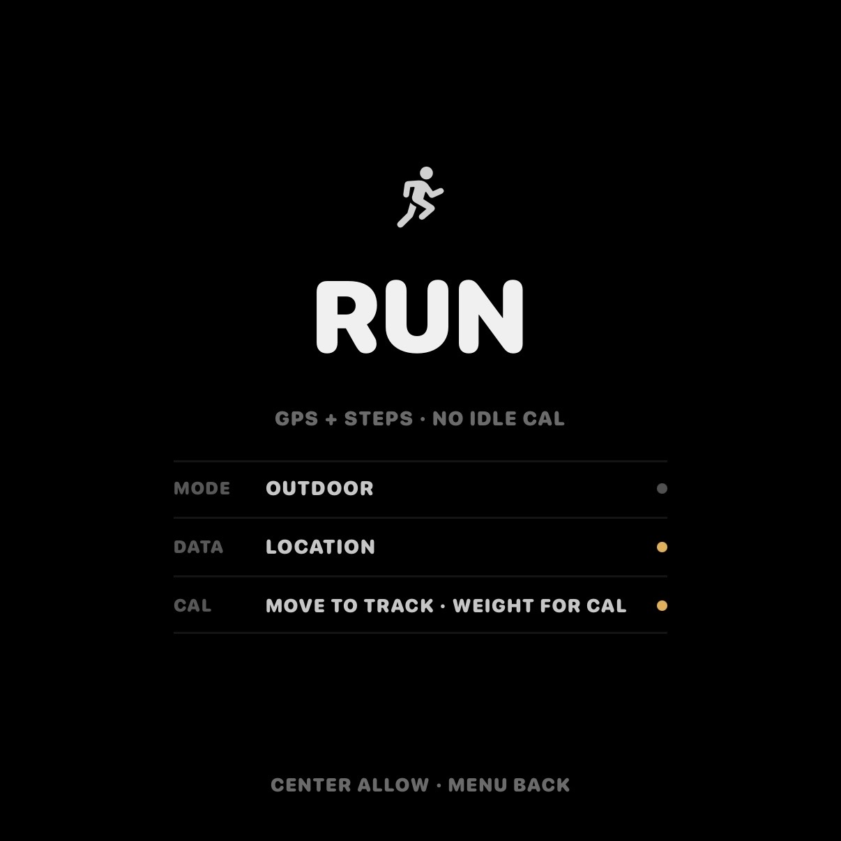 Fitness Run Screen