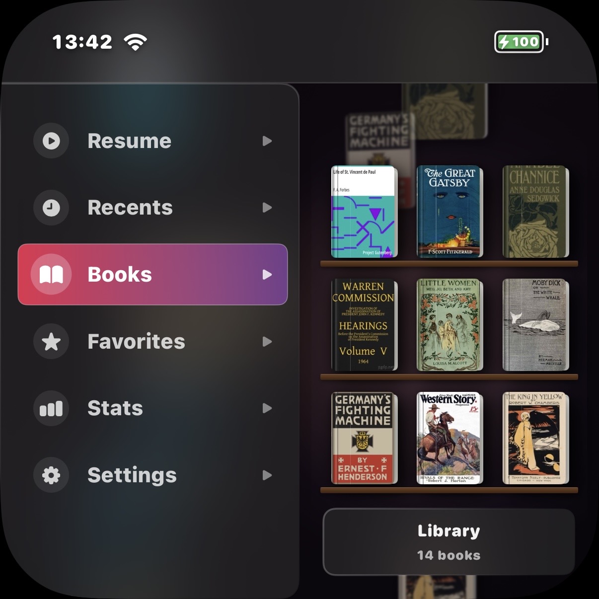 Books Library Screen